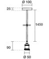 Lampfitting & rozet, Designer - Antiek brons, 150 cm snoer, E27