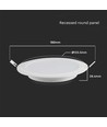 6W Ø12,5cm LED inbouwpanel - Zaaggat: Ø11 cm, Afmetingen: Ø12,5 cm