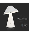 V-Tac oplaadbare 3-in-1 tafellamp - Wit, IP20, touch dimbaar