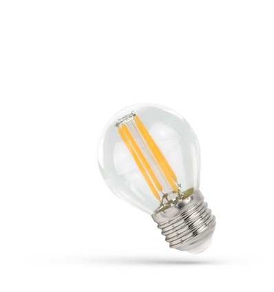 E27 1W LED kogellamp - G45, Kooldraad, extra warm wit, 1800K