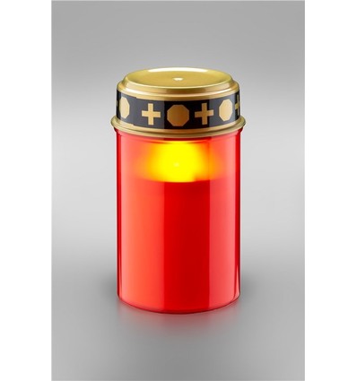 LED grafkaars - Rood, 12 cm hoog, IP44 buiten, batterij