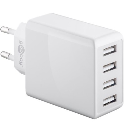 4-poorts USB-lader 30W - Wit