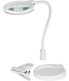 LED loeplamp met flexibele hals 6W - Wit, bureaulamp, klem en voet