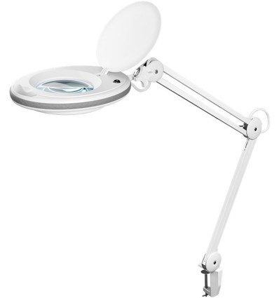 LED loeplamp met klem 8W - Wit