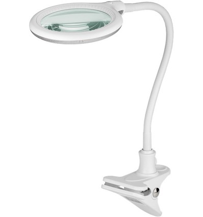 LED loeplamp met klem 6W - Wit