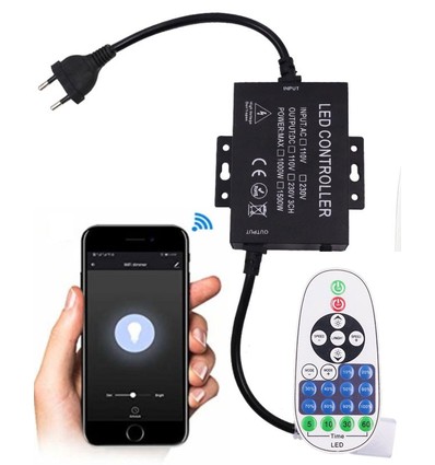 230V WiFi Smart Home dimmer - Inclusief eindkap, voor 230V (COB), geheugenfunctie, max 80 m