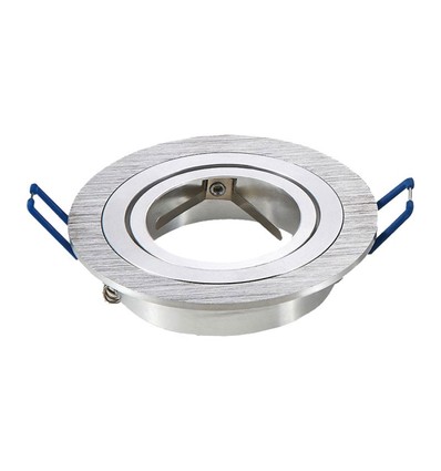 MR16 of GU10 Downlight kit - Zonder lichtbron, geborsteld aluminium, Zaagmaat: Ø7,5 cm, Afmetingen: Ø9,1 cm