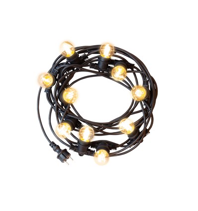 Spectrum lichtsnoer voor 10 stuks E27 lampen - 5 meter, IP44, 230V, zonder lichtbron