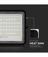 15W Solar breedstraler LED - IP65, zwart, incl. zonnepaneel, afstandsbediening, ingebouwde batterij