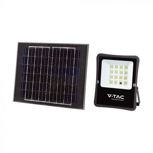 12W Solar LED-breedstraler - IP65, zwart, incl. zonnepaneel, afstandsbediening