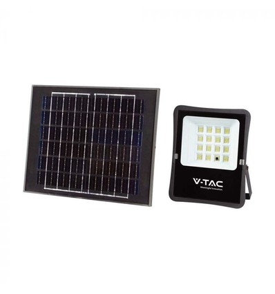 12W Solar LED-breedstraler - IP65, zwart, incl. zonnepaneel, afstandsbediening