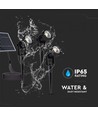 V-Tac 3x1.2W LED Zonne-energie Tuinlampen - Zwart, met grondspies, IP65