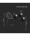 V-Tac 3x1.2W LED Zonne-energie Tuinlampen - Zwart, met grondspies, IP65