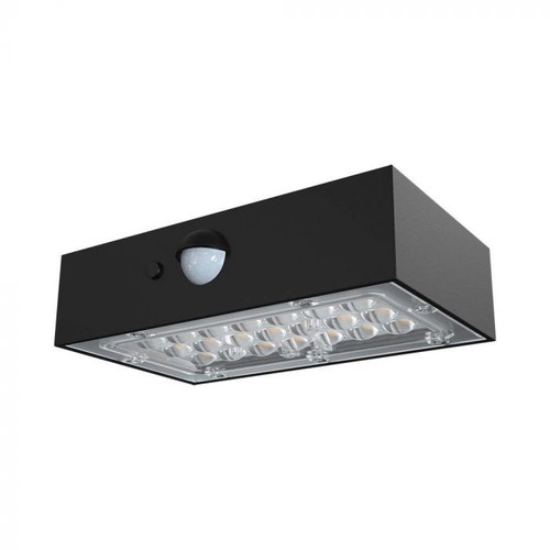 3W Wandlamp op zonne-energie LED - IP65, zwart, sensor