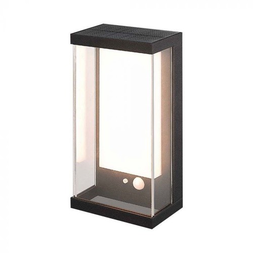 1W Solar wandlamp LED - IP54, zwart, sensor