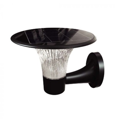 15W Wandlamp op zonne-energie LED - IP65, zwart, sensor