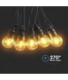 V-Tac Zonnecel lichtsnoer met 10 stuks 0,5W lampen - 12 meter, afstandsbediening, IP44, inclusief lichtbron