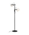 Outlet: Halo Design - D.C vloerlamp 2L Ø18 E27, Opalglas met eiken-zwart
