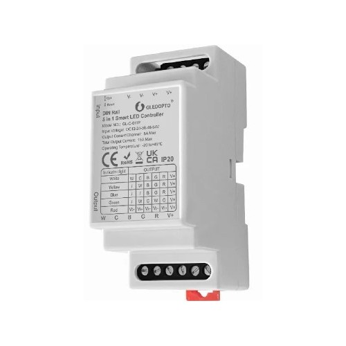 GledoptoPro 5i1 controller voor DIN-rail - Hue compatibel, RGB+CCT