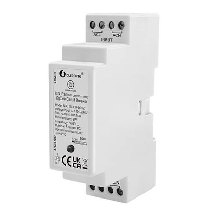 Gledopto ZigBee relais - DIN-rail, Zigbee 3.0, 16A