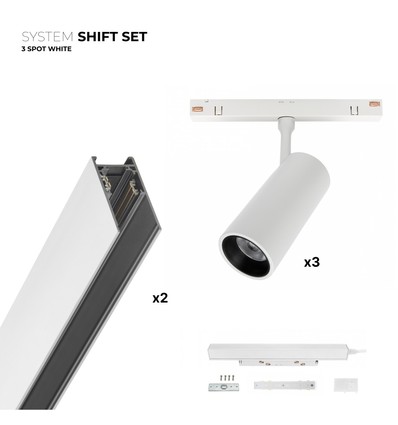 3x SHIFT spotset - 2 meter compleet + spots, Wit