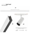 SHIFT 2x spot + spanningsrail set - 2 meter compleet + spots en basisverlichting, Wit