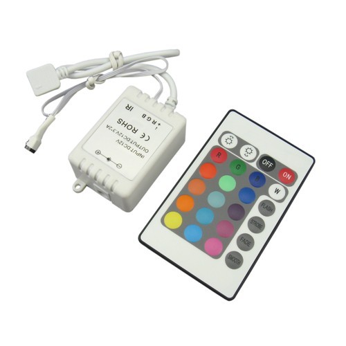 RGB-controller met afstandsbediening - 12V (72W), 24V (144W), infrarood