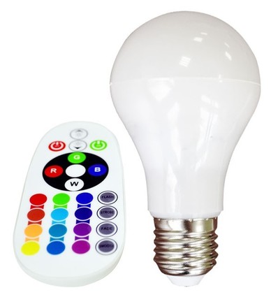 E27 6W LED-lamp - Met RF-afstandsbediening, RGB