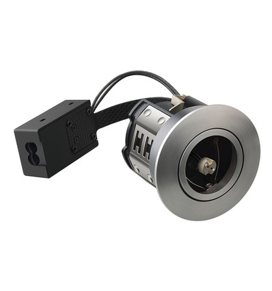 MR16 inbouwspot Inno88, 12V - Geborsteld aluminium, IP44, geschikt voor isolatie