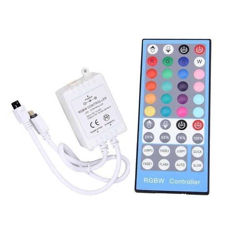 RGB+WW-controller met afstandsbediening - Alleen geschikt voor RGB+WW-strip, infrarood, 12V (96W), 24V (192W)