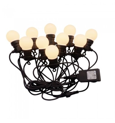 V-Tac LED-lichtsnoer met 10 stuks 0,5W lampen - 5 meter, IP44, 230V, incl. lichtbron