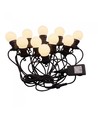 5m LED-lichtsnoer met 10 lampen - Warm wit, IP44, 230V, 0,5W lampen