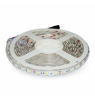 5m 11W/m spatwaterdichte LED-strip - 12V DC, IP65, 60 LED per meter