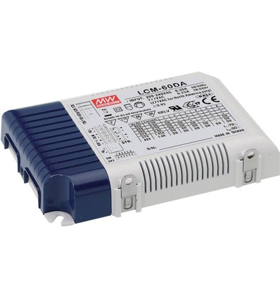 Meanwell 60W / 350-1400mA dimbare LCM-60DA driver voor LED-paneel - Dali + push dim