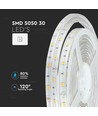 5m 4,8W/m RGB spatwaterdichte LED-strip - 12V DC, IP65, 30 LED's per meter