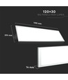 V-Tac 120x30 LED paneel - 29W, witte rand, 120lm/W