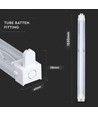 150cm T8 LED-armatuur - Voor 1x 150cm LED-buis, IP20 binnenshuis