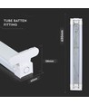 60cm T8 LED-armatuur - Voor 2x 60cm LED-buizen, IP20 binnenshuis