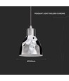V-Tac koperen hanglamp - Chroom kleur, Ø15 cm, E27