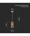 V-Tac hanglamp - Goud, metaal, E27