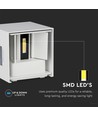 5W LED wandlamp - IP65 buiten, wit, vierkant, verstelbare stralingshoek, incl. lichtbron