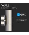 V-Tac wandlamp met op- en neerwaarts licht - IP44 buiten, GU10 fitting, zonder lichtbron