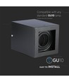 GU10 Plafondlamp - IP20, vierkant, zwart, zonder lichtbron
