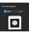 Plafondlamp GU10 - IP20, vierkant, wit, zonder lichtbron