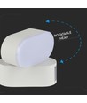 6W LED witte wandlamp - IP65 buiten, Ovaal, 350 graden draaibaar, incl. lichtbron