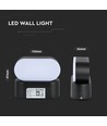 6W LED wandlamp - IP65 buiten, ovaal, 350 graden draaibaar, zwart, incl. lichtbron
