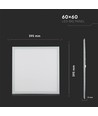 Outlet: 60x60 LED-paneel, 32W - 120lm/W, witte rand