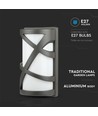E27 Wandlamp - IP54 buiten, grijs, zonder lichtbron