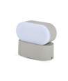 6W LED wandlamp - IP65 buiten, ovaal, grijs, 350 graden draaibaar, incl. lichtbron