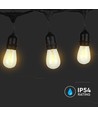 V-Tac lichtsnoer voor 15 stuks E27 lampen - 15 meter, IP54, 230V, zonder lichtbron
